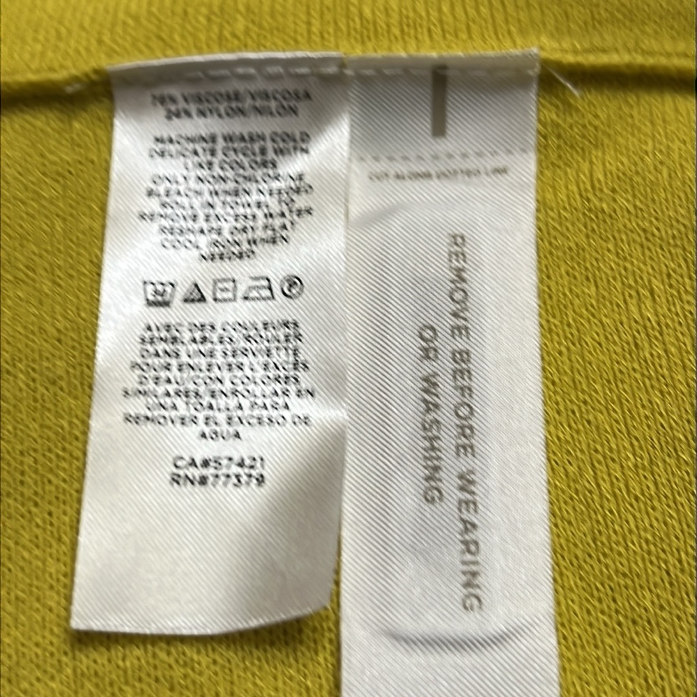 Ann Taylor Yellow Sleeveless Midi Dress with Ruffle Shoulders - Picture 5 of 9